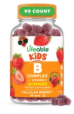 Lifeable Vitamin B Complex for Kids - Strawberry Flavor Gummy - 90 Count