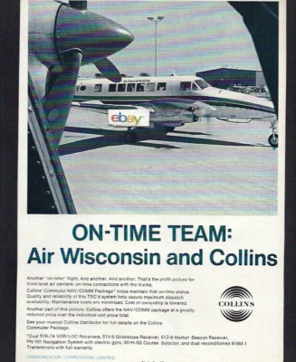 AIR WISCONSIN NEW BEECHCRAFT C-99 WITH COLLINS NAV/COMM TO KEEP ON TIME 1968 AD