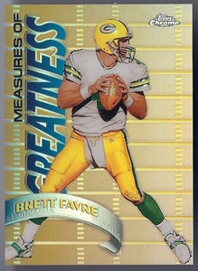 1998 Brett Favre Topps Chrome Measure of Greatness Refractor #MG15 Farve Packers