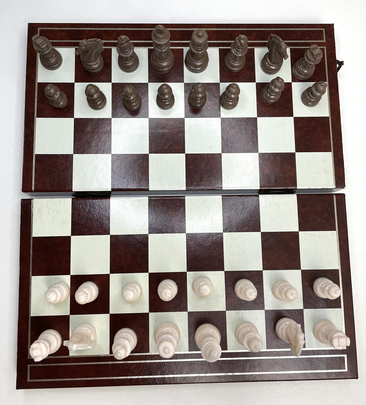 Design Philipp Backgammon Chess Checkers Board Game Set Faux Book Box ...