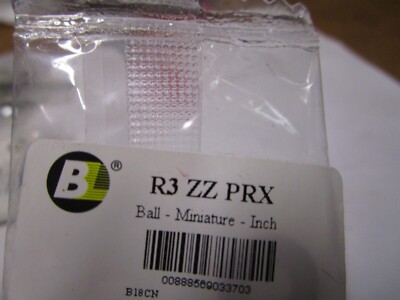 R3 ZZ 0.1875'' ID x 0.5'' R3-ZZ 1 Row Double Shield Radial Ball Bearing