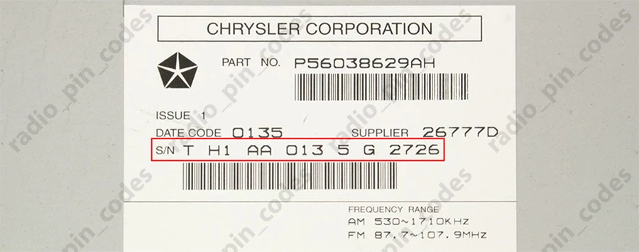 DODGE RADIO PIN CODE NAVI BECKER HARMAN MOPAR VP2 VP3 VP4 UCONNECT 7 8.4 12 INCH - Bild 2 von 4