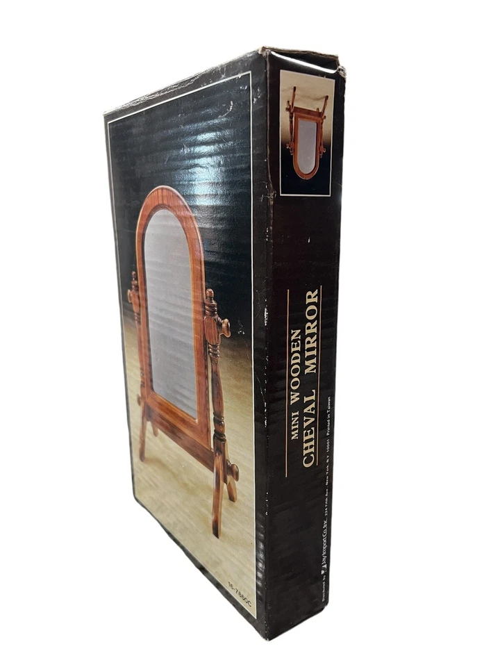 Mini tocador de madera con espejo de mesa inclinable roble nuevo en caja desmontado Foto 2 de 4