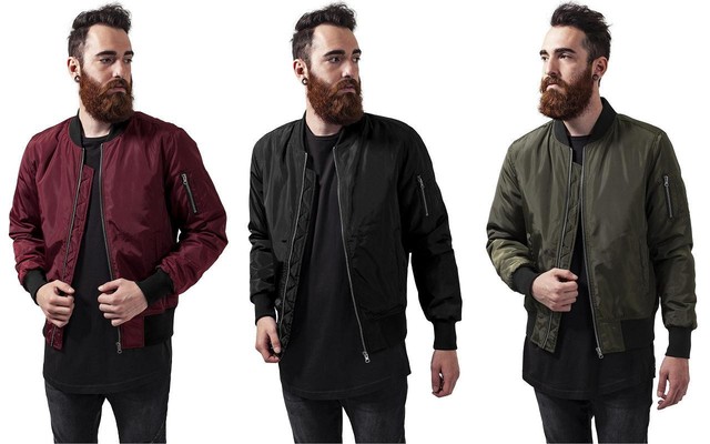 URBAN Classics Uomo 2-Tone Bomber Giacca tb1446 Burgundy BLACK