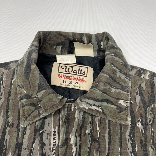 VTG Walls Blizzard Pruf Coverall Mens Large Camo Real Tree Insulated Zip 90s - Picture 3 of 20