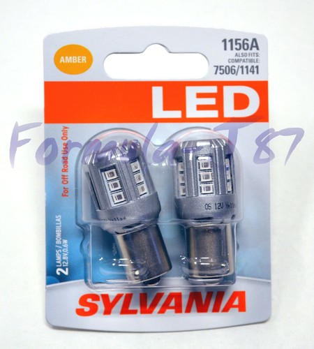 Sylvania Premium LED Light 1156 Amber Orange Two Bulbs Tail Rear Replace Fit JDM - Picture 2 of 12
