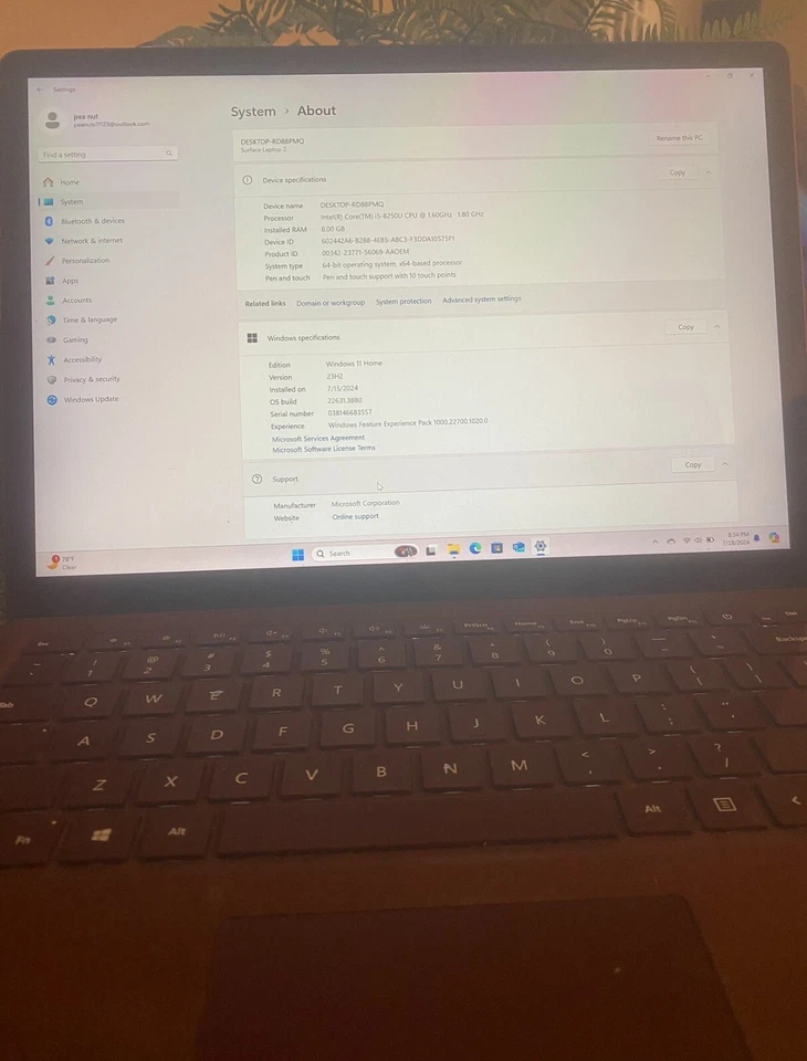 Portátil Microsoft Surface 2 Rojo Foto 3 de 4