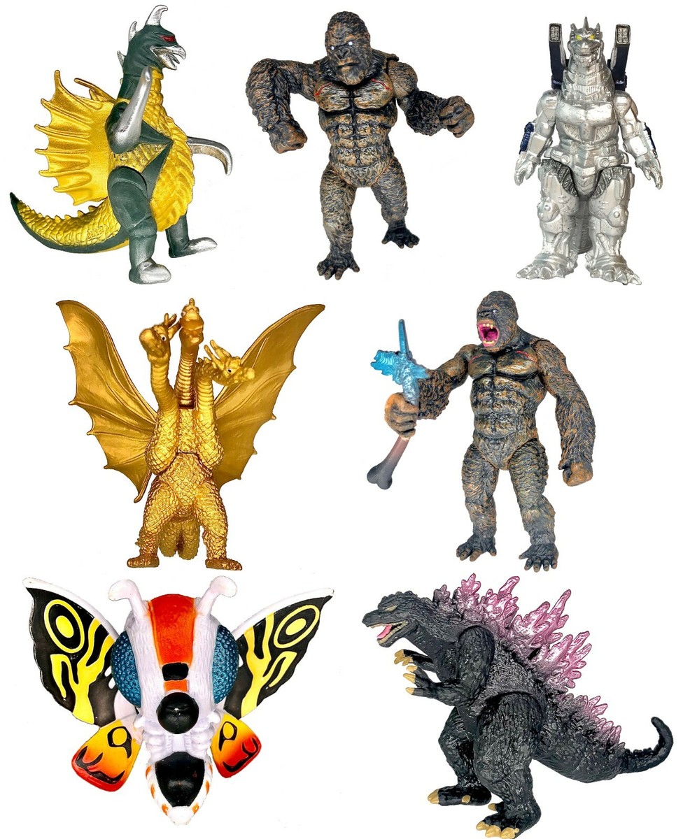 Brand New Set of 7 King Kong vs Godzilla Toys Action Figures