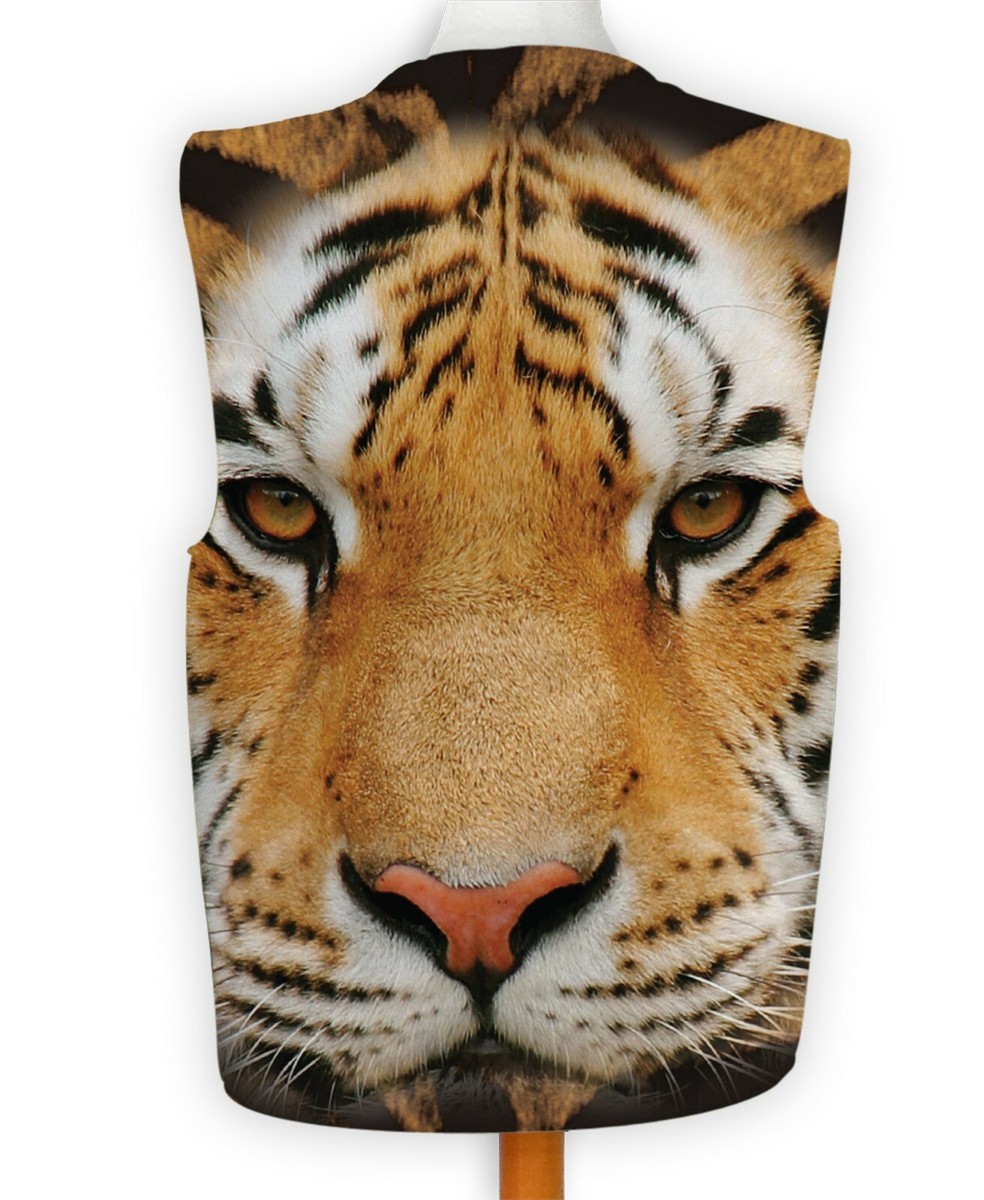 Wild Tiger Face Design Fancy Dress Waistcoat | eBay