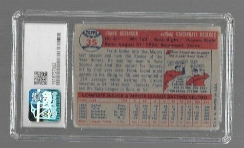 1957 Topps Baseball PSA 2.5 Frank Robinson #35 Rookie Hall of Fame - Foto 2 di 2