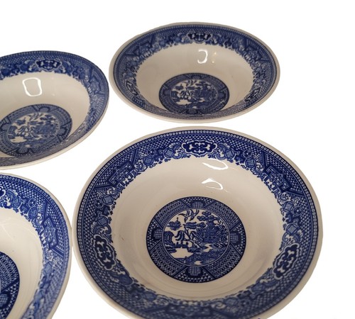 Willow Ware Royal China Ironstone Cereal Bowls 6.25 Inch Blue Set of Six Vintage - Picture 4 of 7