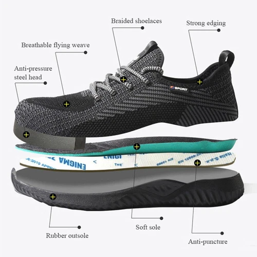 Herren Arbeitssicherheitsschuhe Stahl Toe Cap Leichte Unverwüstliche Sneakers - Bild 3 von 8