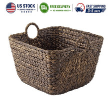 Better Homes  Gardens Beachcomber Water Hyacinth Storage Basket Dark Brown