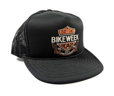 Vintage 90s Bike Week Daytona Beach Snapback Hat Cap Black Adjustable 1994