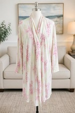 Natori Nightgown and Robe Set Pink Green White Floral Size S/M