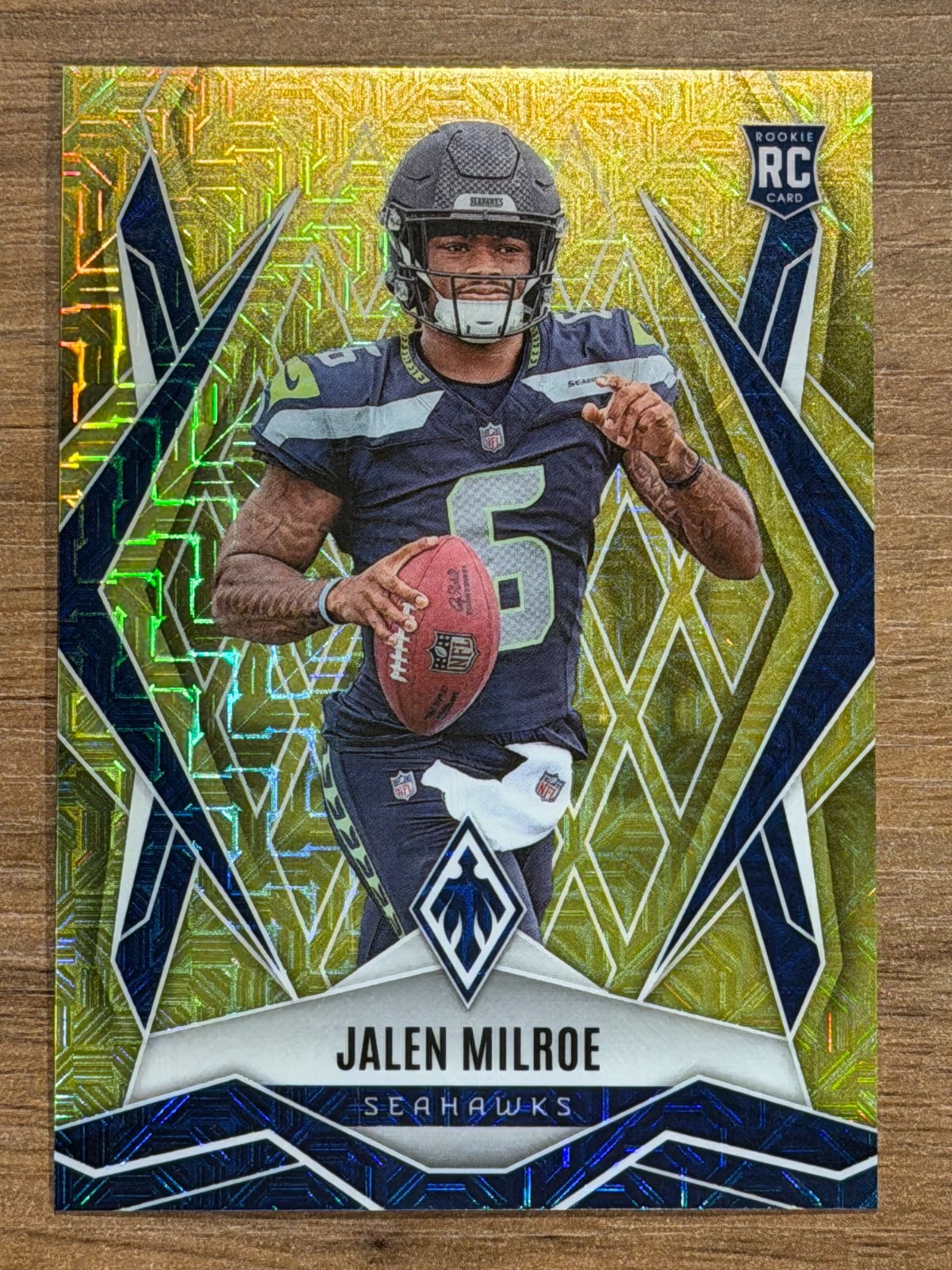 2025 Panini Phoenix Football Jalen Milroe YELLOW MOJO (RC) /35 #151 SSP Seahawks