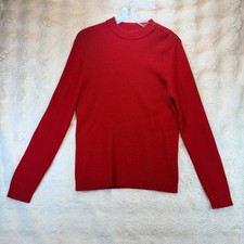 Lauren Ralph Lauren Mens Red Ribbed Mock Neck Button Shoulder Sweater Size M