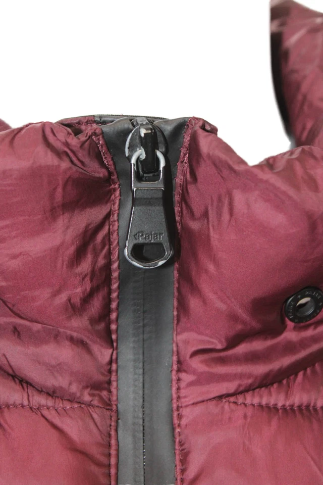 Chaqueta acolchada acolchada acolchada Pajar para mujer roja cuello alto manga larga talla S Foto 4 de 4