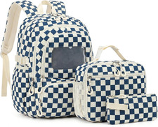 Corduroy School Backpack Set for Girls Boys Women, 3Pcs Kids Bookbag with Lunch