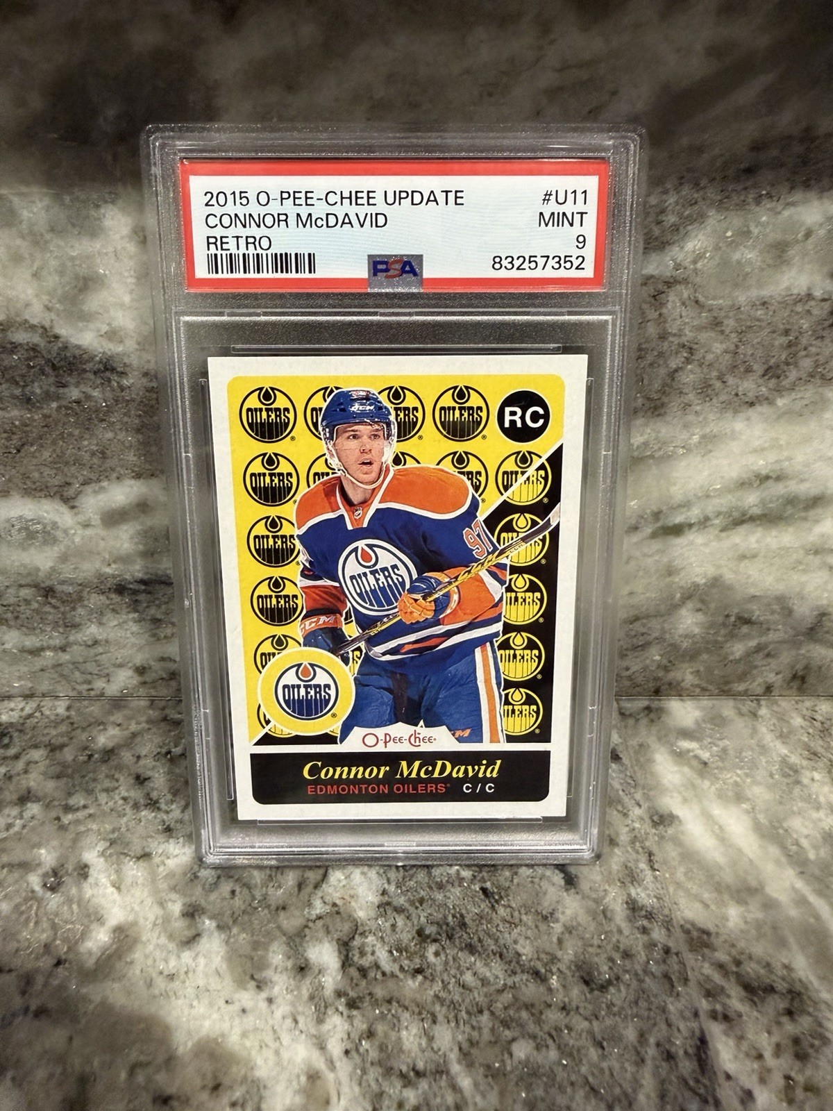 2015 O-Pee-Chee Update Connor McDavid #U11 Retro (RC) PSA 9