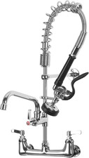 Commercial Sink Faucet with Sprayer for Kitchen : 25'' Height 8'' Center 12'' S