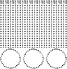 100Pcs Ball Bead Chains 4 Inch, Adjustable Metal Chains 2.4Mm, with Connectors -