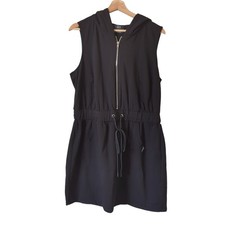 CCX City Chic Athletic Dress Womens 12 Sporty Hooded Sleeveless Zip Cinch Summer