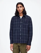 NWT Men's - Madewell The Devoe Blue Checkered Button Down Shirt, Size XS