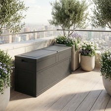 Cassapanca contenitore Baule da esterno in Resina 119x46x60 cm Antracite TOOMAX