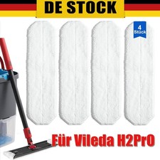 4 Stück für Vileda H2PrO Ersatzbezug, Mikrofaser Bezug für Vileda H2PrO Flat Mop