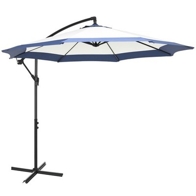 Outsunny 10FT Cantilever Umbrella Offset Patio Umbrella w/ Cross Base Tan