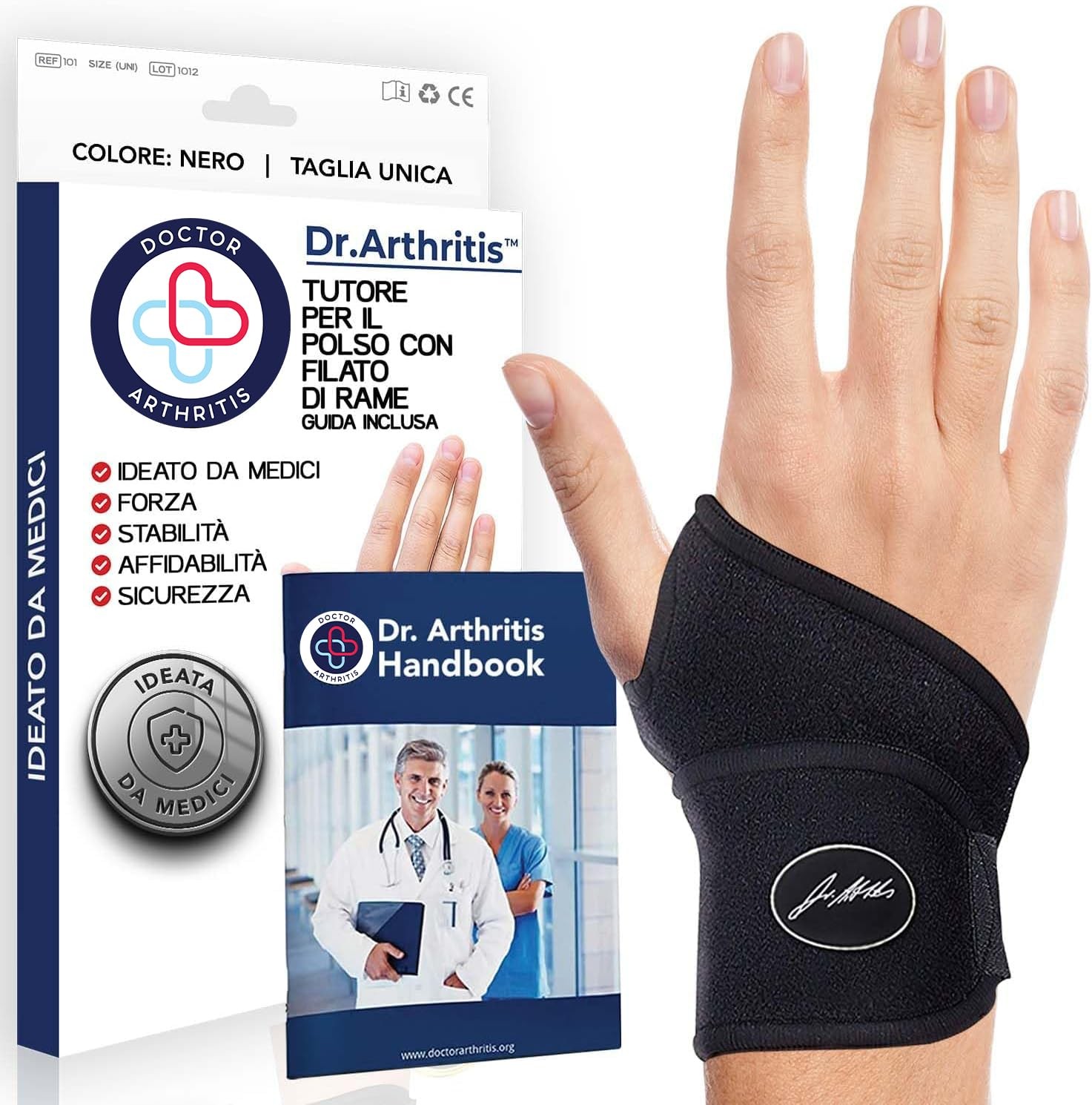 Dr. Arthritis Tutore Polso con Rivestimento in Rame Ideato da Medici – (k8N)