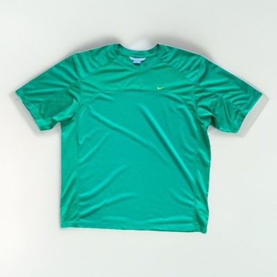 Vtg 90s Y2K SILVER TAG Nike Swoosh T Shirt Green XXL JERSEY Oregon Ducks Yellow