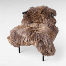 Stunning Coarse Feel Brown Accent RugIcelandic Sheepskin 51" x 36"