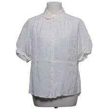 The Shirt Factory, Kurzarmhemd, Größe: 40, Puffärmar, peterpan krage, Weiß #wV3