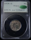 1935 -D Buffalo Nickel 5c-PCGS & CAC MS64 Old Rattler Holder Denver Mint