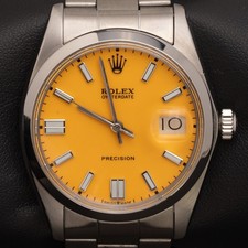 Orologio Rolex Oysterdate Precision 6694 lunetta liscia 34 mm quadrante arancione