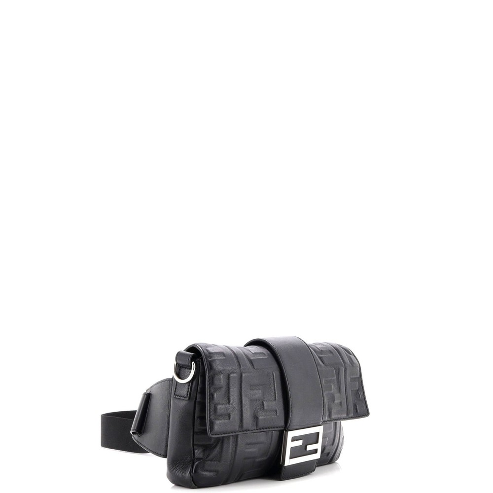 Fendi Baguette Convertible Belt Bag in Zucca Embossed Leather Medium Size