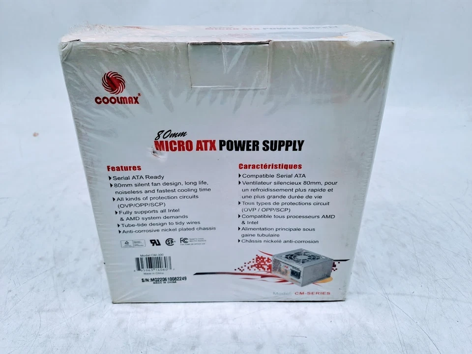 CoolMax CM-SERIES 300 Watt 80mm Micro ATX Power Supply - Image 3 of 4