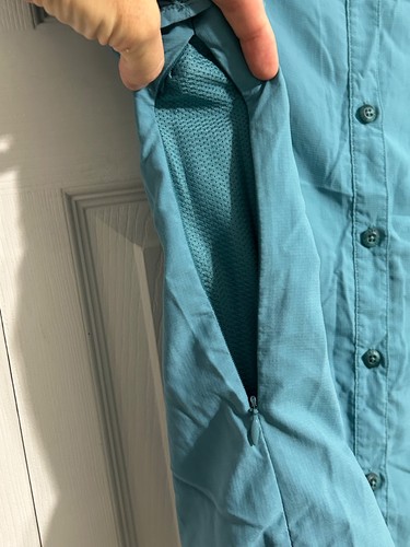 REI Damen L Button Down Hemd Tactel Nylon Kurzarm belüftet blau Outdoor - Bild 5 von 21