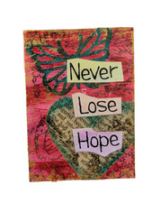 ACEO Original Collage+Prints on Paperboard "Never Lose Hope" Art Card Pre-owned