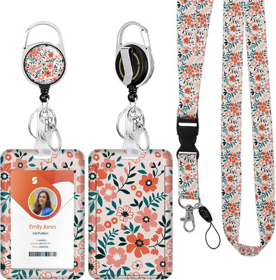 ID Badge Holder Mit Lanyard, Einziehbare ID Badge Card Holders Abnehmbare Hals L