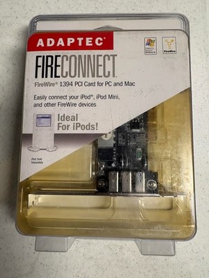 NEW, ADAPTEC 3 port 1394 Firewire PCI Card for PC and Mac