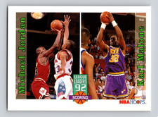 1992-93 NBA Hoops Basketball Card #320 League Leaders Michael Jordan Karl Malone