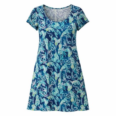 Lilly Pulitzer Beacon T-Shirt Dress Tidal Wave In The Details Size Small Resort