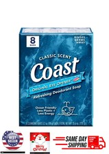 Coast Refreshing Deodorant Bar Soap, for All Skin Types, Classic Scent, 3.2 oz,