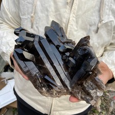 5.6LB Natural Smoky black Quartz Crystal Cluster Rough Specimen Healing Stone