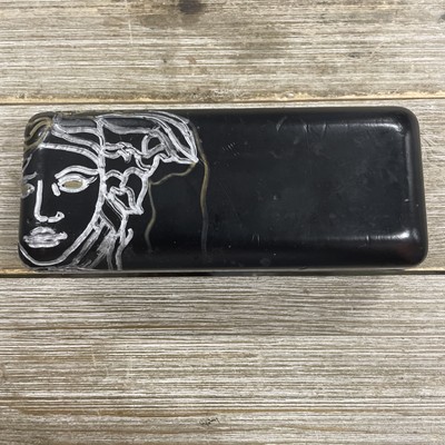 Versace Black Hard Clam Shell Medusa Face Sunglasses Holder  display picture 3