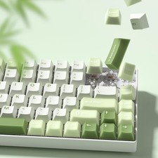 Womier Matcha Green Keycaps PBT, Jelly 60 75 100 Percent, B-Green