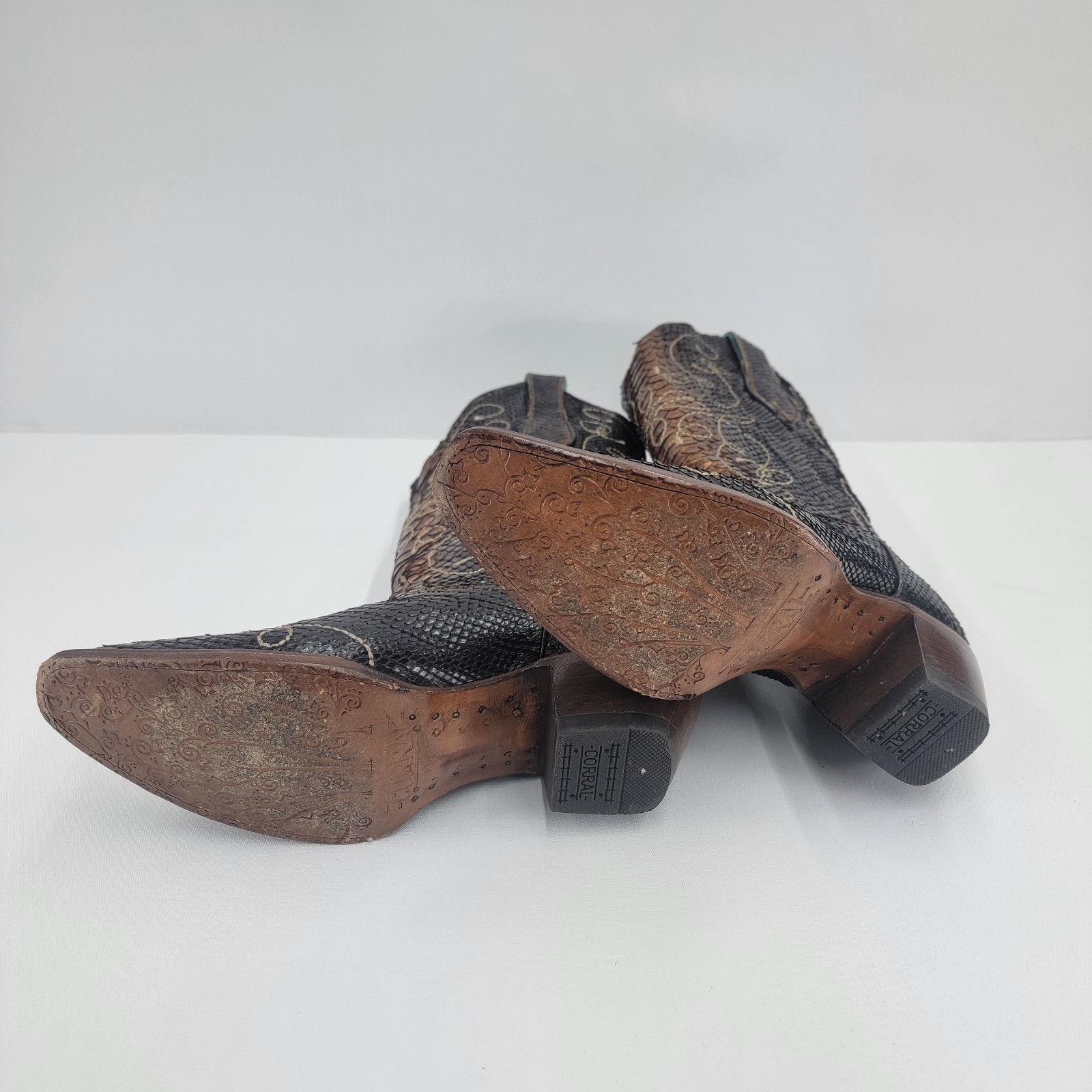 Corral Python Leather Western Boots Women's 9M Pr… - image 3